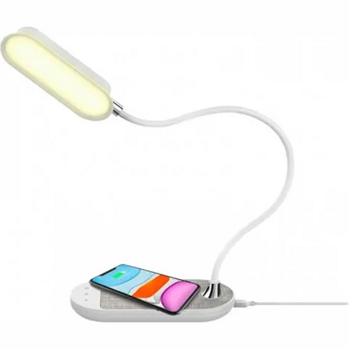 Настольная лампа Momax Q.Led Flex Mini Lamp with Wireless Charging Base с функцией беспроводной зарядки (Белый) 