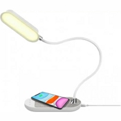 Настольная лампа Momax Q.Led Flex Mini Lamp with Wireless Charging Base с функцией беспроводной зарядки (Белый) - фото