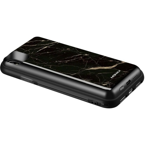 Магнитный чехол с внешним аккумулятором для iPhone Xs Max Momax Q.Power Pack Magnetic Wireless Battery Case 6000mAh (Черный мрамор) - фото2