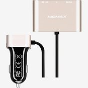 Автомобильное зарядное устройство Momax Car Charger With USB Extension Hub 9.6A на 4 USB выхода золотистое (UC6) - фото