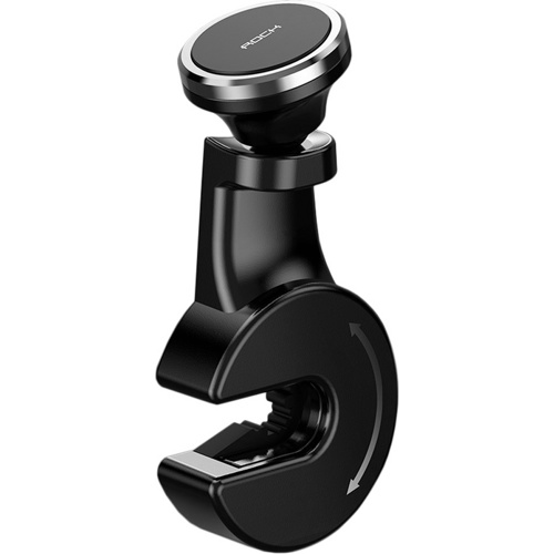 Магнитный автодержатель Rock Multi-Functional Car Headset Magnetic Hilder с крпелением на подголовник (Черный)