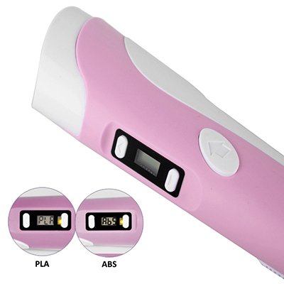 3D-ручка MyRiwell RP-100B с LCD дисплеем (розовая) + 60 метров ABS пластик + трафареты 5шт