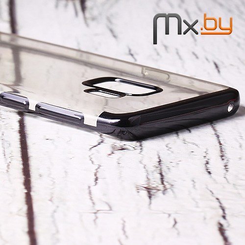 Чехол для Samsung Galaxy S9 накладка (бампер) Nice Case силиконовый прозрачный с черным бампером