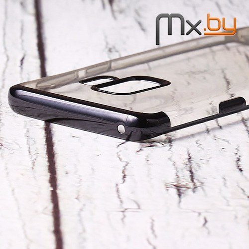 Чехол для Samsung Galaxy S9 накладка (бампер) Nice Case силиконовый прозрачный с черным бампером
