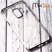 Чехол для Samsung Galaxy S9 накладка (бампер) Nice Case силиконовый прозрачный с черным бампером - фото