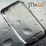 Чехол для Xiaomi Redmi 5a накладка (бампер) Nice Case силиконовый прозрачный с черным бампером - фото