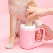 Чаша для очищения лап домашних животных PETKIT Pet Foot Clean Cup Cleaning Silicone Washing (Розовый) - фото