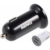 Автомобильное зарядное устройство Remax Mini с двумя USB выходами 1000 mA + 2100mA черное - фото