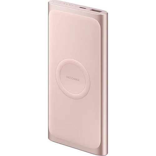Аккумулятор внешний Samsung 10000 mAh с функцией беспроводной зарядки (Розовый) - фото2