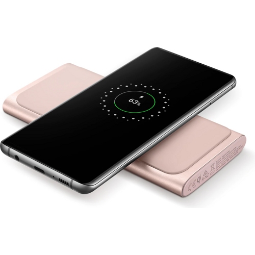 Аккумулятор внешний Samsung 10000 mAh с функцией беспроводной зарядки (Розовый) - фото6