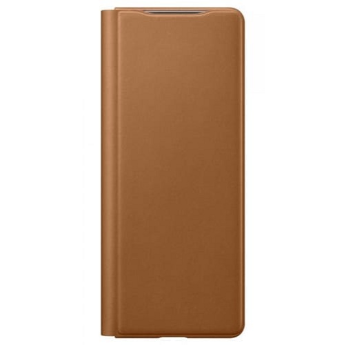 Чехол для Galaxy Z Fold 2 книга Samsung Leather Flip Cover коричневый - фото