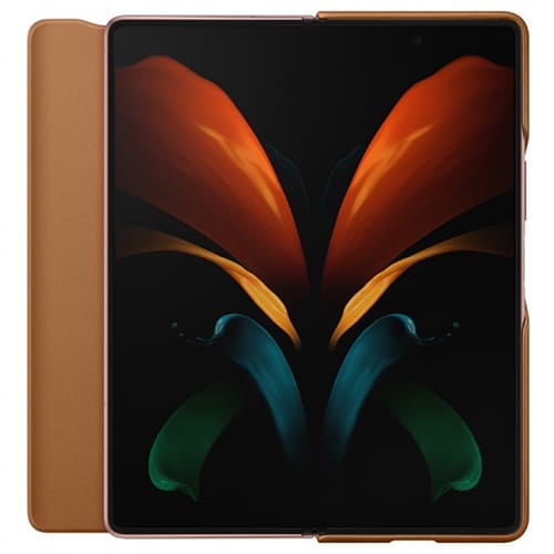 Чехол для Galaxy Z Fold 2 книга Samsung Leather Flip Cover коричневый - фото3