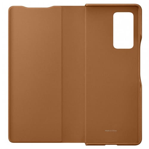 Чехол для Galaxy Z Fold 2 книга Samsung Leather Flip Cover коричневый - фото5