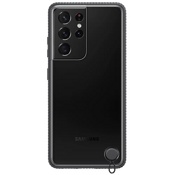 Чехол для Galaxy S21 Ultra накладка (бампер) Samsung Clear Protective Cover прозрачно-черный - фото