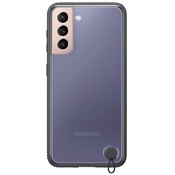 Чехол для Galaxy S21 накладка (бампер) Samsung Clear Protective Cover прозрачно-черный - фото