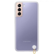 Чехол для Galaxy S21 накладка (бампер) Samsung Clear Protective Cover прозрачно-белый - фото