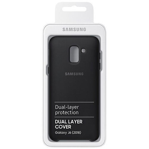 Чeхол для Galaxy J6 2018 накладка (бампер) Samsung Dual Layer Cover (EF-PJ600CBEGRU) черный