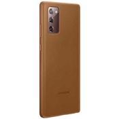 Чехол для Galaxy Note 20 накладка (бампер) Samsung Leather Cover коричневый  - фото
