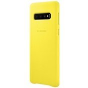 Чехол для Galaxy S10 накладка (бампер) Samsung Leather Cover желтый  - фото