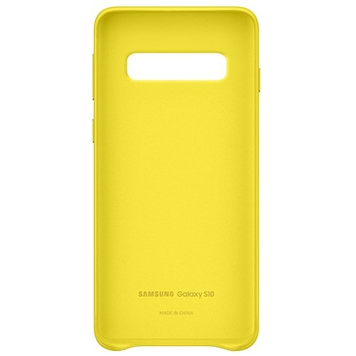 Чехол для Galaxy S10 накладка (бампер) Samsung Leather Cover желтый 