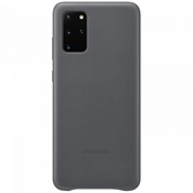 Чехол для Galaxy S20+ накладка (бампер) Samsung Leather Cover серый - фото