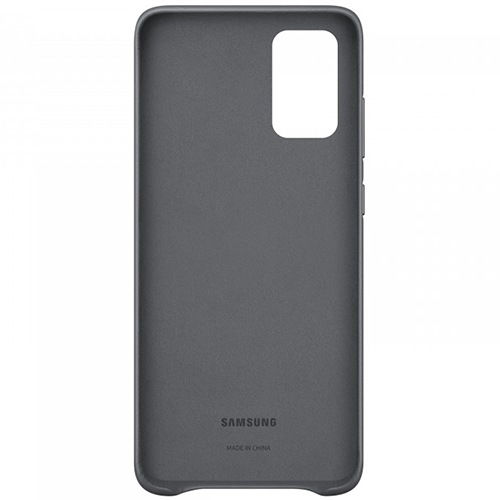 Чехол для Galaxy S20+ накладка (бампер) Samsung Leather Cover серый
