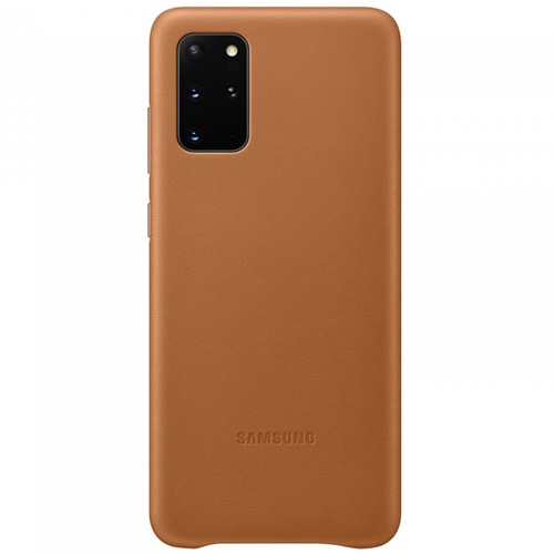 Чехол для Galaxy S20+ накладка (бампер) Samsung Leather Cover коричневый