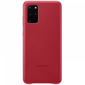 Чехол для Galaxy S20+ накладка (бампер) Samsung Leather Cover красный - фото