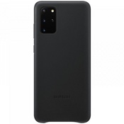 Чехол для Galaxy S20+ накладка (бампер) Samsung Leather Cover черный - фото