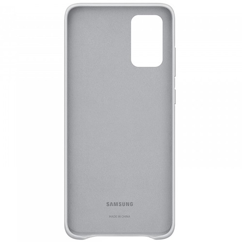 Чехол для Galaxy S20+ накладка (бампер) Samsung Leather Cover серебристый