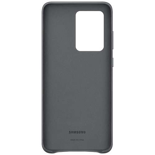 Чехол для Galaxy S20 Ultra накладка (бампер) Samsung Leather Cover серый