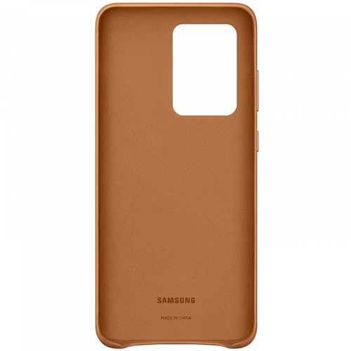 Чехол для Galaxy S20 Ultra накладка (бампер) Samsung Leather Cover коричневый