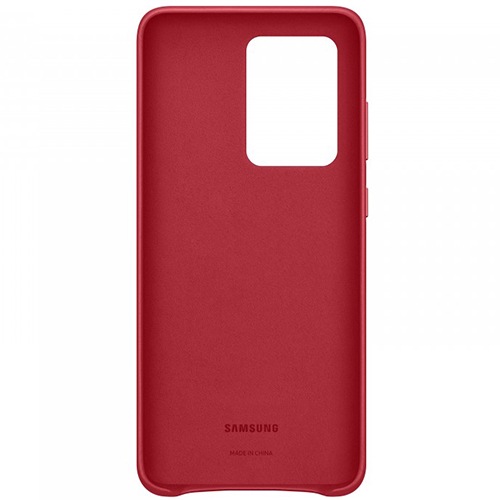 Чехол для Galaxy S20 Ultra накладка (бампер) Samsung Leather Cover красный
