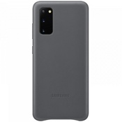 Чехол для Galaxy S20 накладка (бампер) Samsung Leather Cover серый - фото