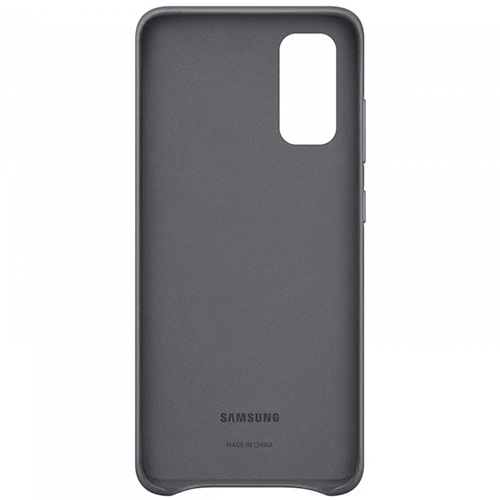 Чехол для Galaxy S20 накладка (бампер) Samsung Leather Cover серый