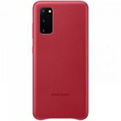 Чехол для Galaxy S20 накладка (бампер) Samsung Leather Cover красный - фото