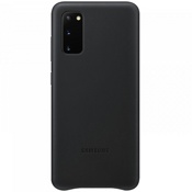 Чехол для Galaxy S20 накладка (бампер) Samsung Leather Cover черный - фото