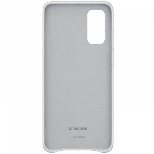 Чехол для Galaxy S20 накладка (бампер) Samsung Leather Cover серебристый