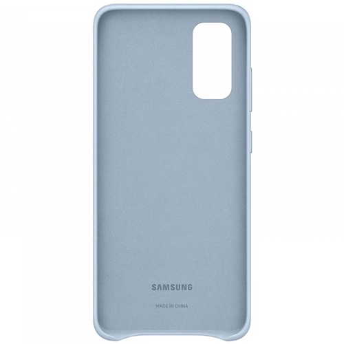 Чехол для Galaxy S20 накладка (бампер) Samsung Leather Cover небесно-голубой