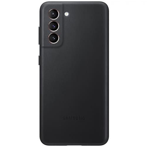 Чехол для Galaxy S21 накладка (бампер) Samsung Leather Cover черный