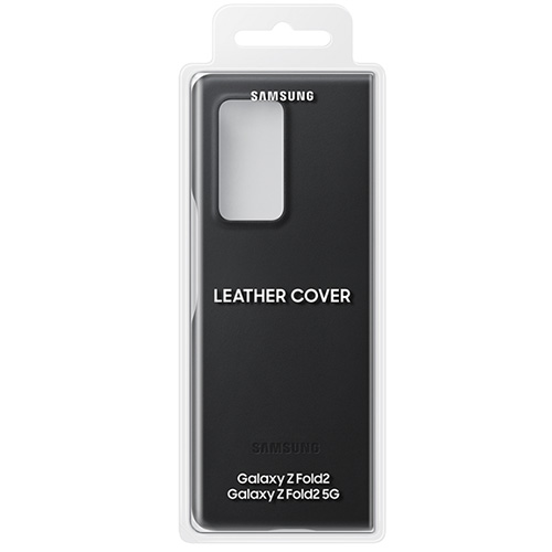Чехол для Galaxy Z Fold 2 накладка (бампер) Samsung Leather Cover черный 