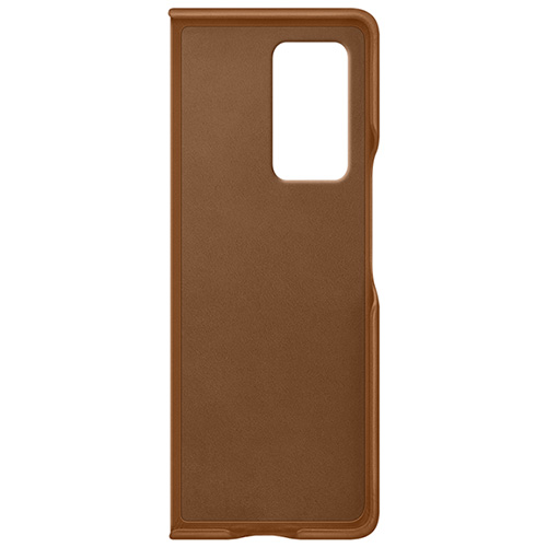 Чехол для Galaxy Z Fold 2 накладка (бампер) Samsung Leather Cover коричневый 