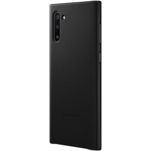 Чехол для Galaxy Note 10 накладка (бампер) Samsung Leather Cover черный  - фото