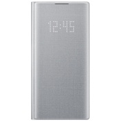 Чехол для Galaxy Note 10 книга Samsung LED View Cover серебристый  - фото