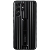 Чехол для Galaxy S21 Ultra накладка (бампер) Samsung Protective Standing Cover черный - фото