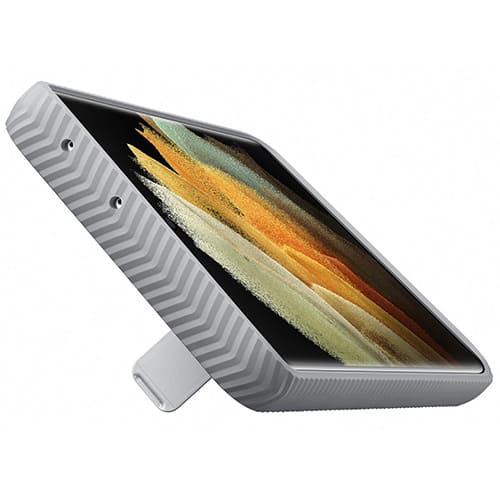 Чехол для Galaxy S21 Ultra накладка (бампер) Samsung Protective Standing Cover светло-серый 
