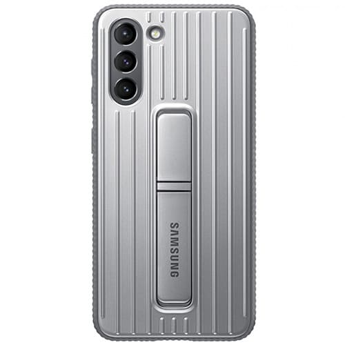 Чехол для Galaxy S21 накладка (бампер) Samsung Protective Standing Cover светло-серый 