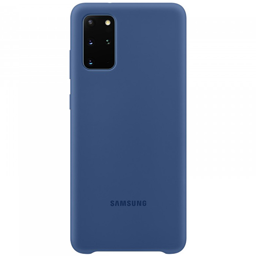 Чехол для Galaxy S20+ накладка (бампер) Samsung Silicone Cover темно-синий