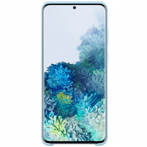 Чехол для Galaxy S20+ накладка (бампер) Samsung Silicone Cover небесно-голубой