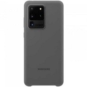 Чехол для Galaxy S20 Ultra накладка (бампер) Samsung Silicone Cover серый - фото